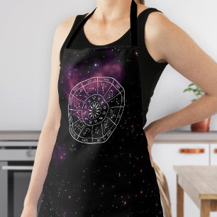 Zodiac Calendar   Astrology Symbols & Monogram Apr Apron