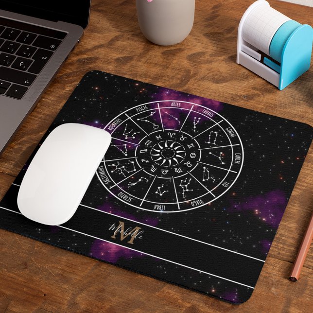Zodiac Calendar | Astrology Symbols & Monogram Mouse Mat (Creator Uploaded)