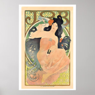 Zodiac Calendar for La Plume897 Vintage Poster