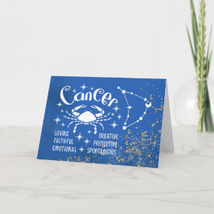 Zodiac Cancer Birthday With Sign Constellation Card