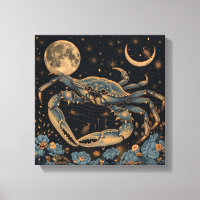 Zodiac Cancer Crab Horoscope Astrology Wall Art