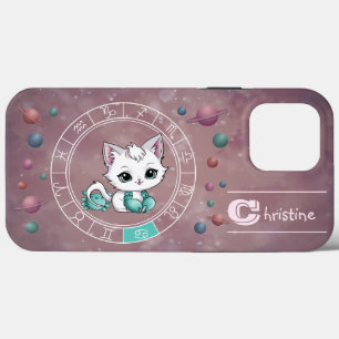 Zodiac Cancer Cute Cat Wheel Planet Astrology iPhone 13 Pro Max Case