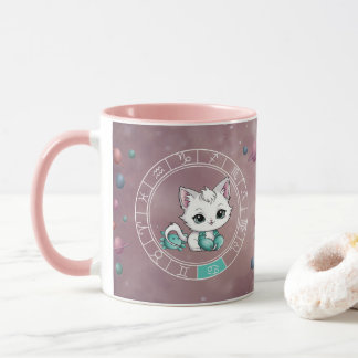 Zodiac Cancer Cute Cat Wheel Planet Astrology Mug