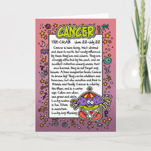 Zodiac - Cancer Fun Facts Card