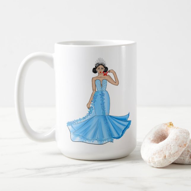 Zodiac Cancer Goddess with Red Crab Coffee Mug (With Donut)