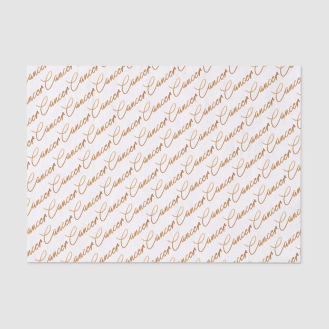 Zodiac "Cancer" Gold Script Tissue Paper (Front)