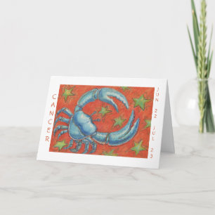 Zodiac Cancer 'Happy Birthday' white border Card