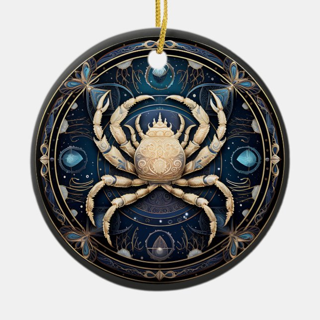 Zodiac Cancer Personalised Astrology Ornament (Front)