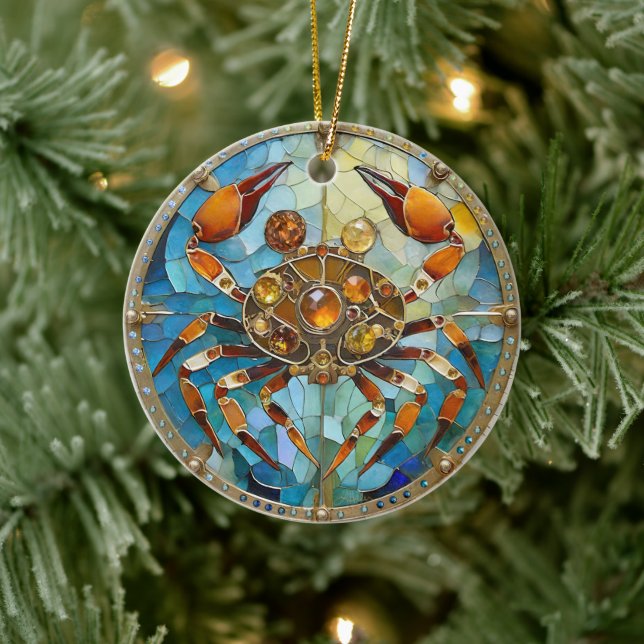 Zodiac - Cancer The Crab Ceramic Tree Decoration (Tree)