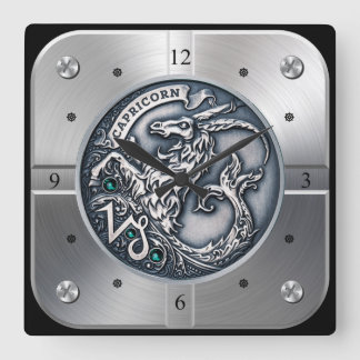 Zodiac ~ Capricorn ~ Celestial ~ Western Astrology Square Wall Clock