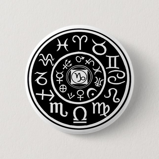 Zodiac - Capricorn Constellation 6 Cm Round Badge (Front)