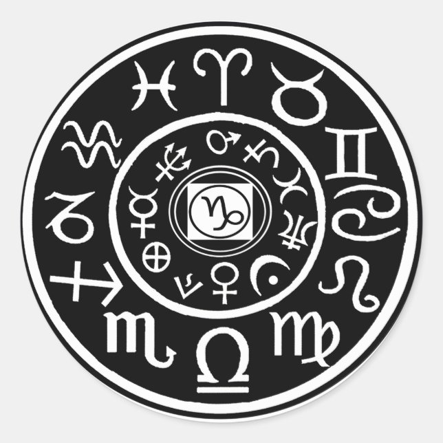 Zodiac - Capricorn Constellation Classic Round Sticker (Front)