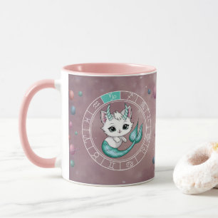 Zodiac Capricorn Cute Cat Wheel Planet Astrology Mug