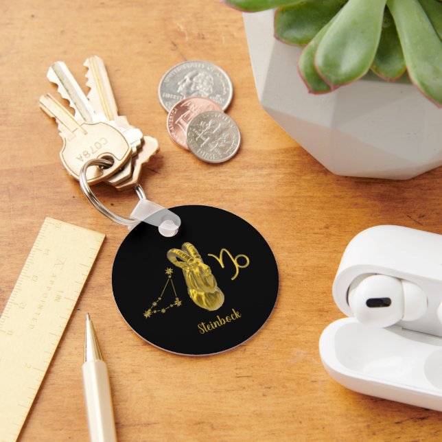 Zodiac Capricorn, gold -  Key Ring (Desk)