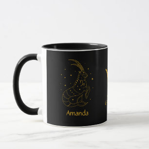 Zodiac Capricorn Golden Yellow Customisable Mug