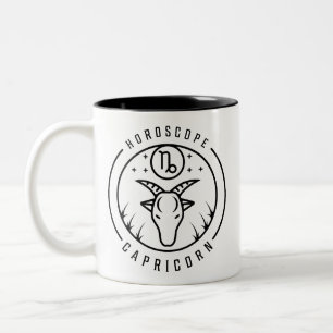 Zodiac CAPRICORN Horoscope Design Two-Tone Coffee Mug