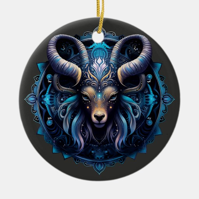 Zodiac Capricorn Personalised Astrology Ornament (Front)
