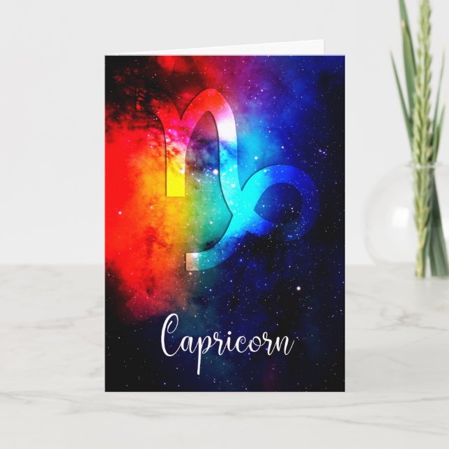 Zodiac : Capricorn Space Rainbow Card (Front)