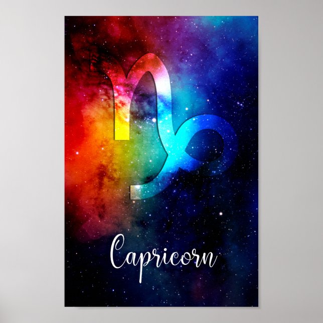 Zodiac : Capricorn Space Rainbow Poster (Front)