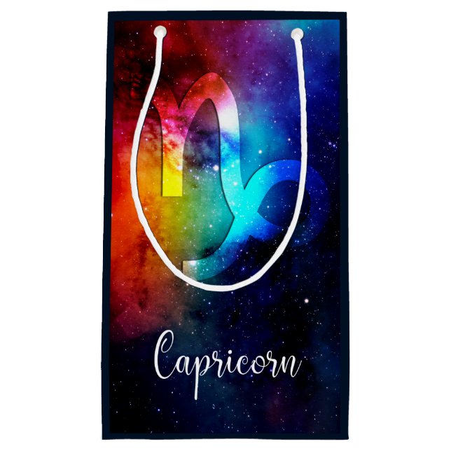 Zodiac : Capricorn Space Rainbow Small Gift Bag (Front)