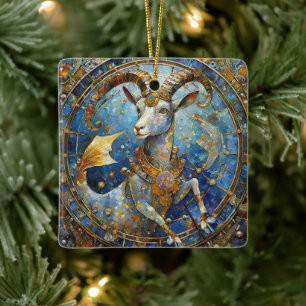 Zodiac - Capricorn the Sea Goat Ceramic Ornament