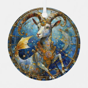 Zodiac - Capricorn the Sea Goat Metal Tree Decoration