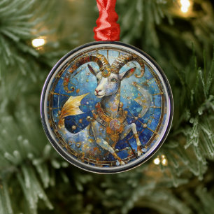 Zodiac - Capricorn the Sea Goat Metal Tree Decoration