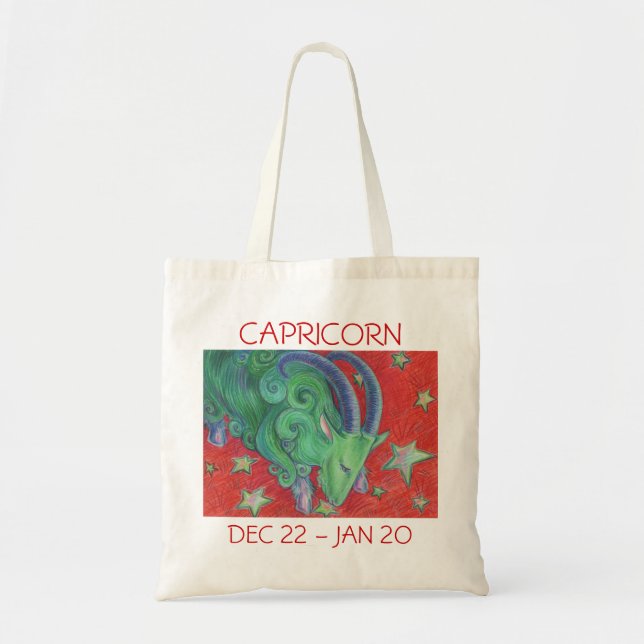 Zodiac Capricorn tote bag text (Front)