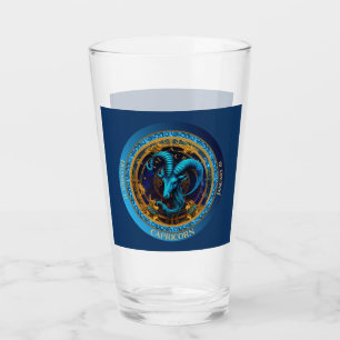 Zodiac Capricorn with Name and DOB Beer Glass