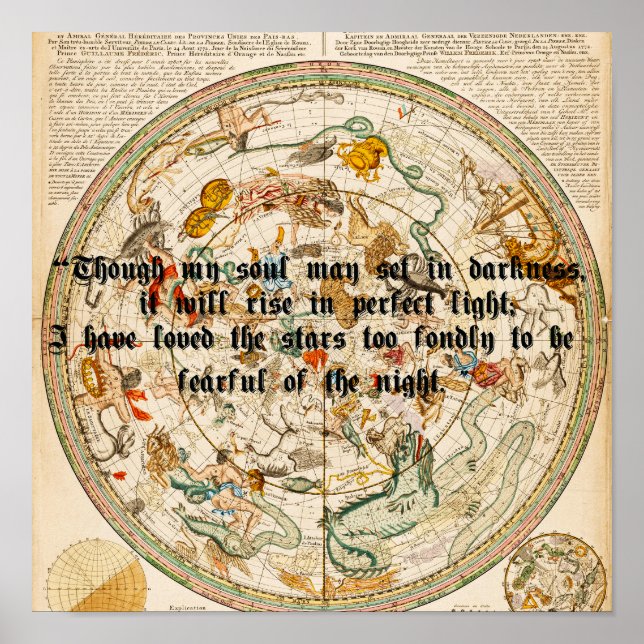 Zodiac Celestial map Astrology Stars Quote Art Poster (Front)