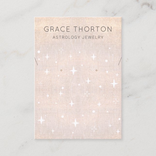 Zodiac Celestial Stars Earring Necklace Business Card (Front)