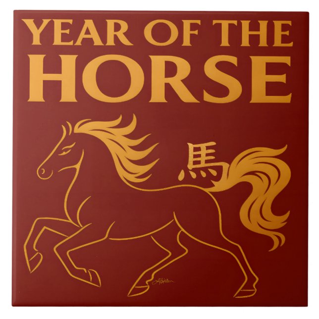 Zodiac Chinese New Year 2026 Horse Tile (Front)