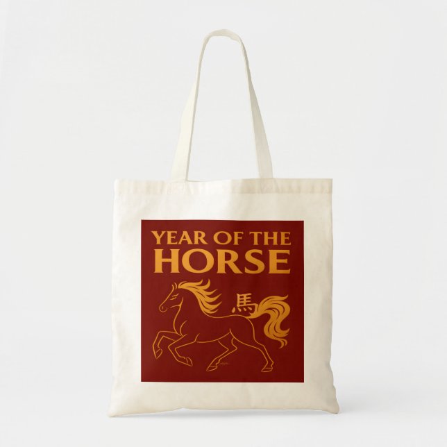 Zodiac Chinese New Year 2026 Horse Tote Bag (Front)