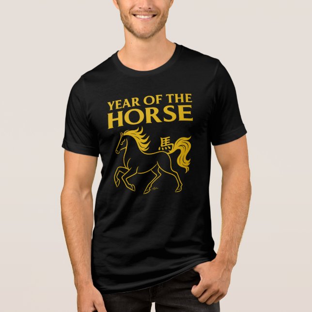 Zodiac Chinese New Year 2026 Horse Tri-Blend Shirt (Front)