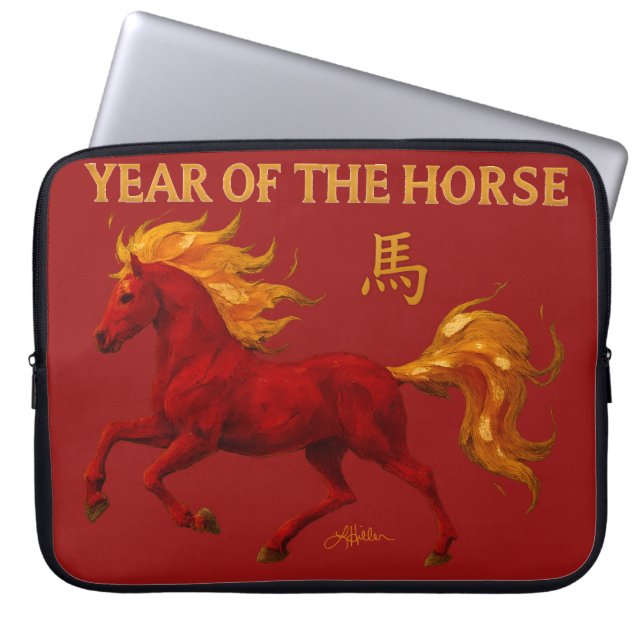 Zodiac Chinese New Year 2026 Yang Fire Horse Laptop Sleeve (Front)