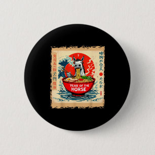 Zodiac chinese new year of the horse 2026 ramen me 6 cm round badge