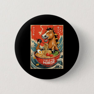 Zodiac Chinese New Year Of The Horse 2026 Ramen Me 6 Cm Round Badge