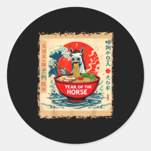 Zodiac chinese new year of the horse 2026 ramen me classic round sticker