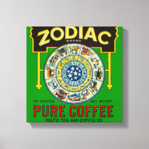 Zodiac Coffee LabelNew Orleans, LA Canvas Print