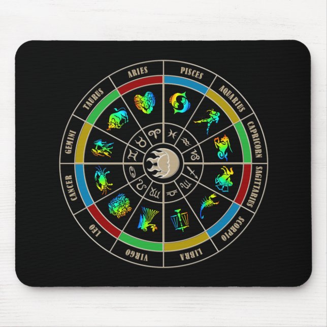 Zodiac Colour Wheel Mouse Mat (Front)