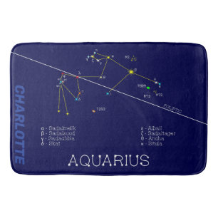 Zodiac Constellation Aquarius Bath Mat