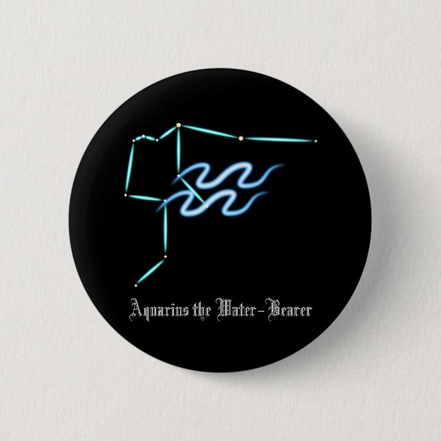 Zodiac Constellation Aquarius Button (Front)