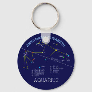 Zodiac Constellation Aquarius Key Ring
