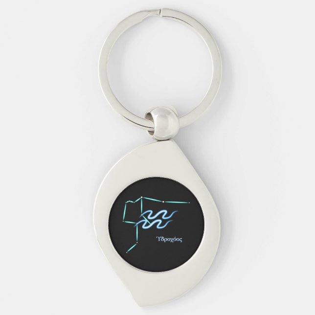 Zodiac Constellation Aquarius Keychain (Front)