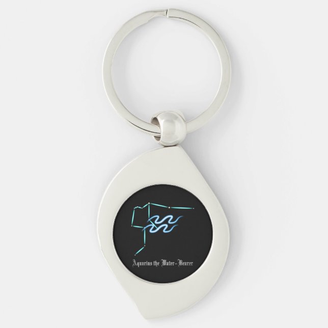 Zodiac Constellation Aquarius Keychain (Front)
