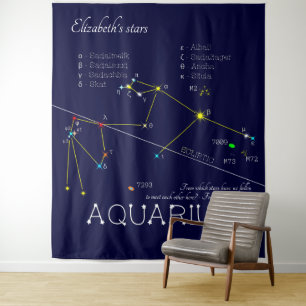 Zodiac Constellation Aquarius Tapestry