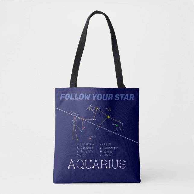 Zodiac Constellation Aquarius Tote Bag (Front)