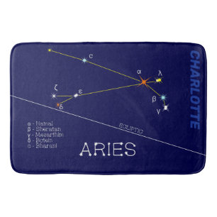 Zodiac Constellation Aries Bath Mat