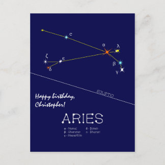 Zodiac Constellation Aries Postcard
