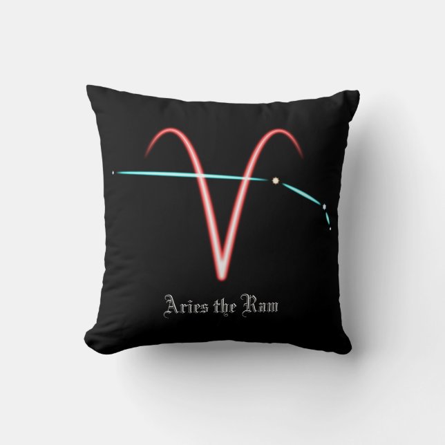 Zodiac Constellation Aries Throw Pillow (Front)